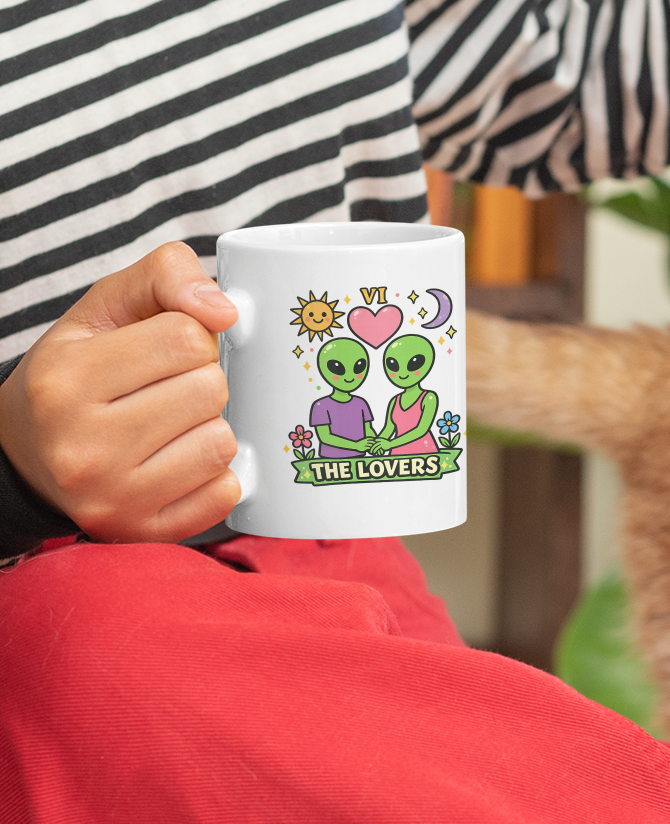 The Lovers Alien Mug – Cute Cosmic Romance Coffee Cup