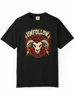 Unfollow Rebel Sheep Graphic Graphic Tee
