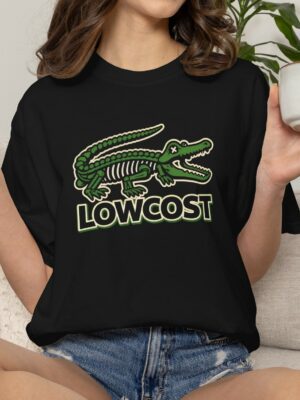 Lowcost Crocodile Skeleton Funny Graphic Tee