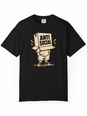 Anti Social Cardboard Box Funny Graphic Tee