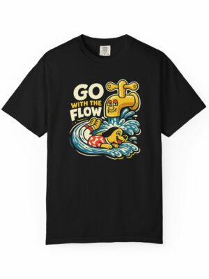 Go With The Flow Chill Dog Funny Graphic Tee