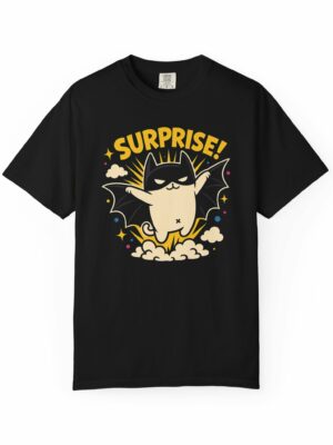 Surprise Masked Cat Hero Funny Graphic Tee