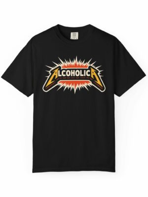 Alcoholic Heavy Metal Funny Graphic Tee