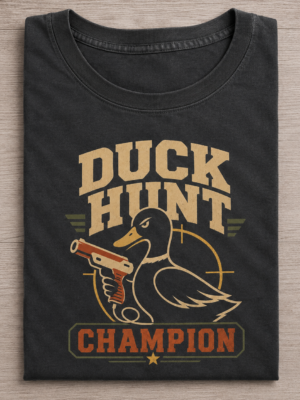 Duck Hunt Champion Gamer Cute Humor Gift Unisex Graphic Tee