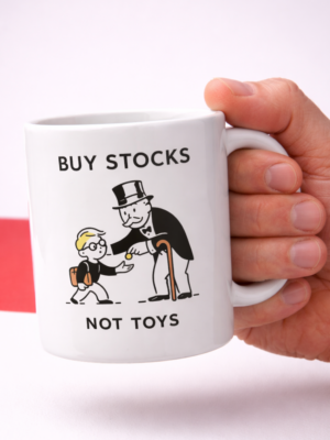 Buy Stocks Not Toys Mug – Wealth Over Waste Financial Humor Cup