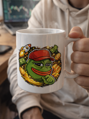 Pepe Crypto Millionaire Mug – Meme Coin Coffee Cup for Degens