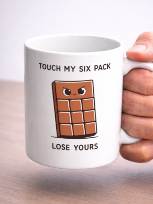Touch My Six Pack – Funny Chocolate Mug