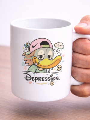 Depression Duck – Cute Dark Humor Coffee Mug