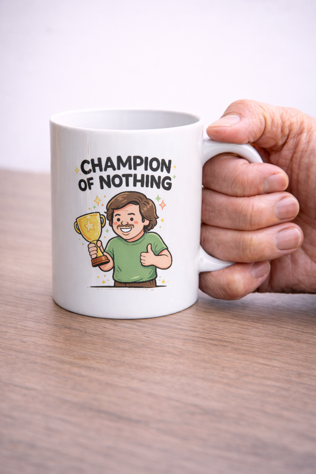 Champion of Nothing – Trophy Humor Mug - Image 3