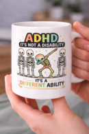 ADHD Different Ability Mug – Neurodiversity Skeleton Design
