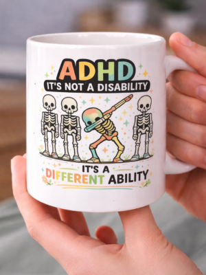 ADHD Different Ability Mug – Neurodiversity Skeleton Design