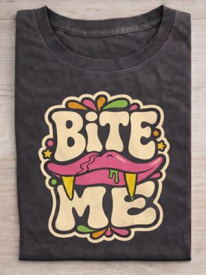 Bite Me Pop Art Attitude Retro Style Unisex Graphic Tee