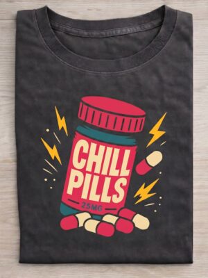 Chill Pills Coffee Sarcasm Sarcastic Humor Unisex Graphic Tee