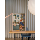 Cozy Morning Kitchen Wall Art Print – Woman at Breakfast Illustration, Warm Home Scene, Calm Everyday Life Decor