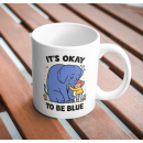 It’s Okay to Be Blue Mug – Elephant Mental Health Support Coffee Cup