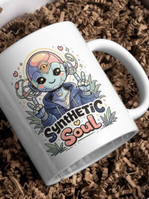 Synthetic Soul – Cute Cyberpunk Robot Mug
