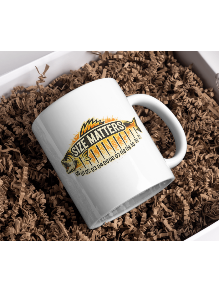 Size Matters Fishing Ruler Bass Mug