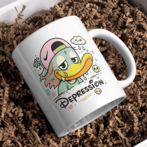 Depression Duck – Cute Dark Humor Coffee Mug