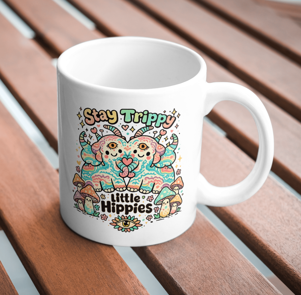 Stay Trippy Little Hippies – Psychedelic Elephant Mug