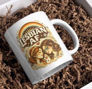 Lesbian AF Retro Pride Mug – Bold LGBTQ Statement Cup