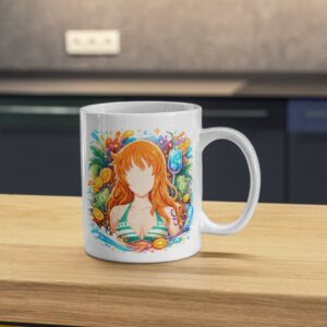 Tropical Anime Woman Ceramic Coffee Mug