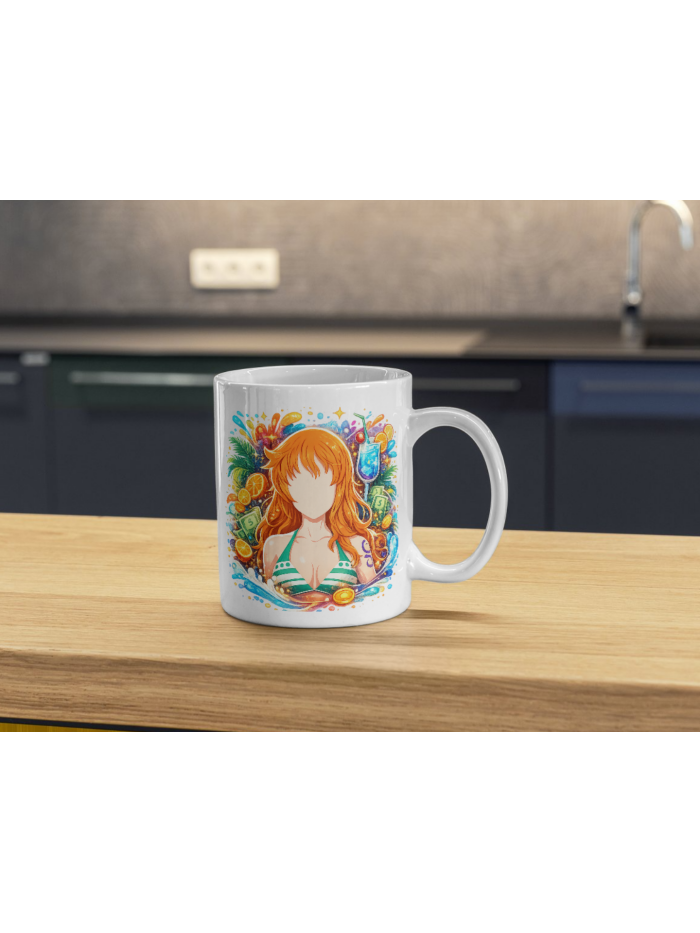 Tropical Anime Woman Ceramic Coffee Mug