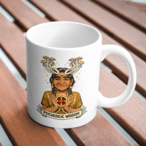 Psychedelic Wisdom Mug – Mystic Elder Mushroom Art