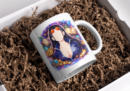 Elegant Anime Scholar Woman Ceramic Coffee Mug