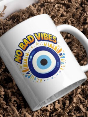 No Bad Vibes Evil Eye Protection Mug