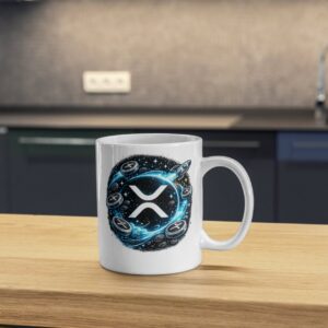 XRP Rocket Mug – Ripple Crypto Coffee Cup for Traders