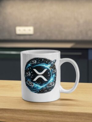 XRP Rocket Mug – Ripple Crypto Coffee Cup for Traders