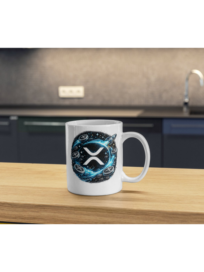 XRP Rocket Mug – Ripple Crypto Coffee Cup for Traders