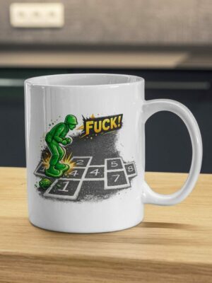 Green Toy Soldier Hopscotch Funny Mug
