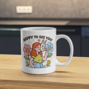 Happy To See You – Hidden Smile Art Mug