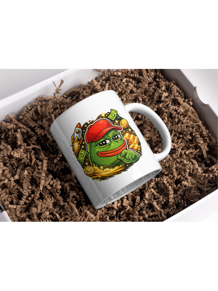 Pepe Crypto Millionaire Mug – Meme Coin Coffee Cup for Degens