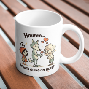 What’s Going On Here? Mug – Funny Fairy Tale Twist Design