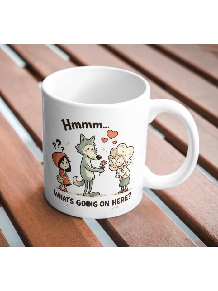 What’s Going On Here? Mug – Funny Fairy Tale Twist Design