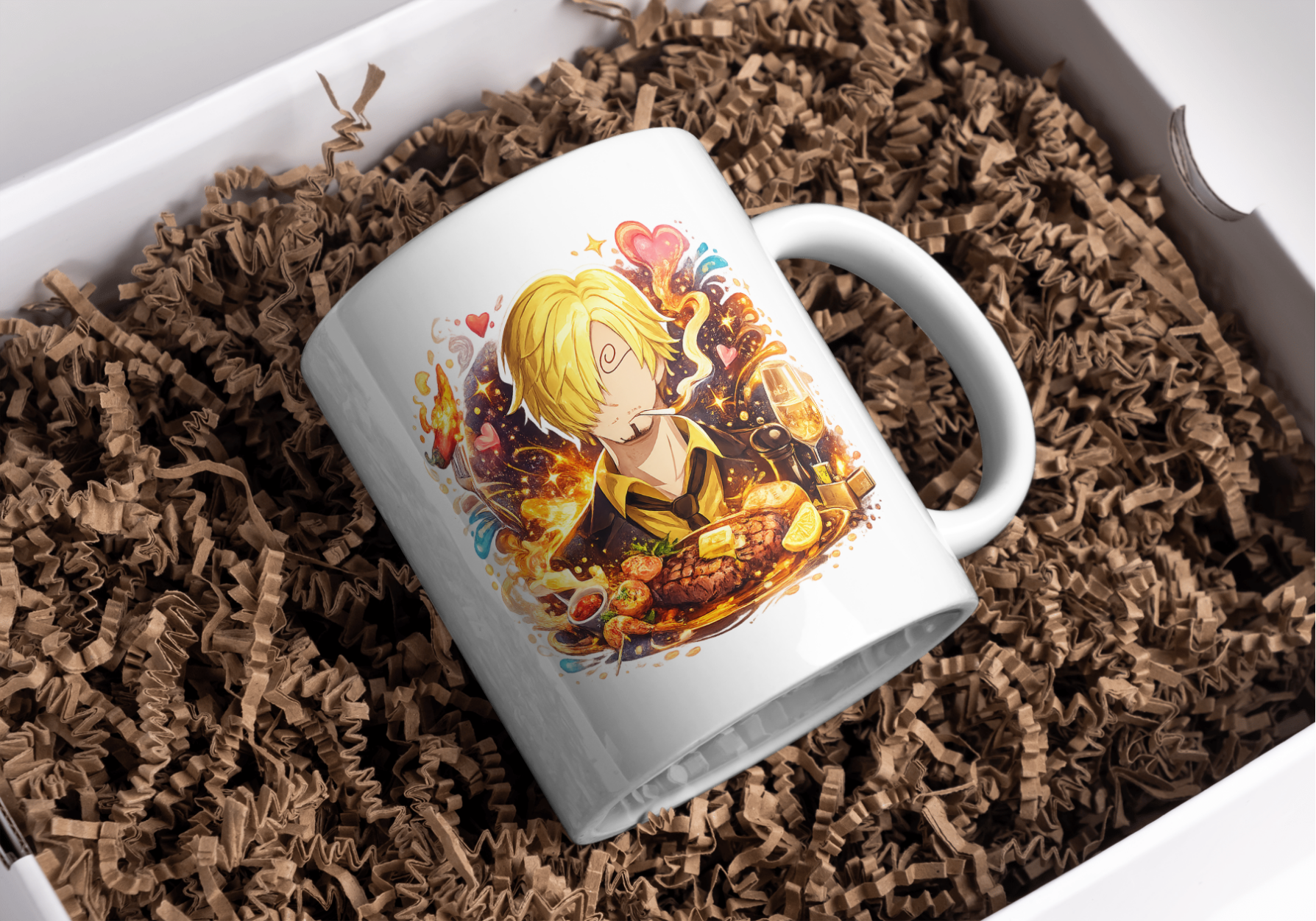 Romantic Anime Chef Gentleman Ceramic Coffee Mug - Image 3
