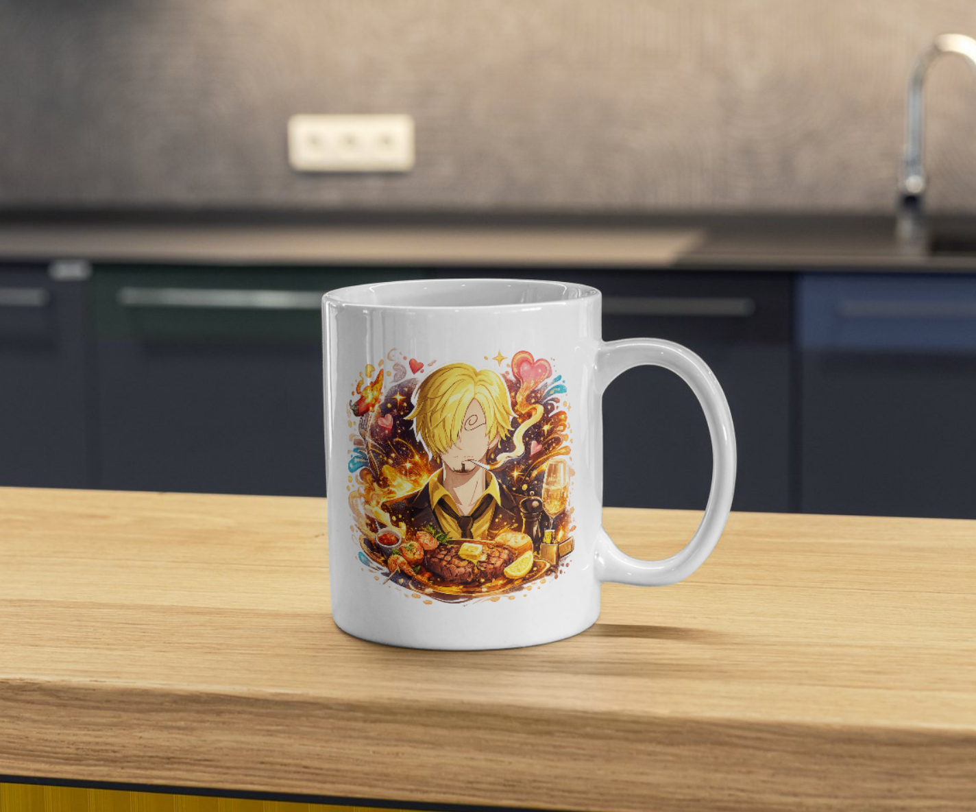 Romantic Anime Chef Gentleman Ceramic Coffee Mug - Image 2