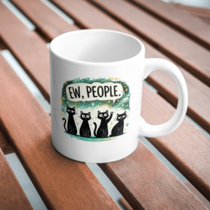 Ew, People Cat Mug – Introvert Humor Coffee Cup