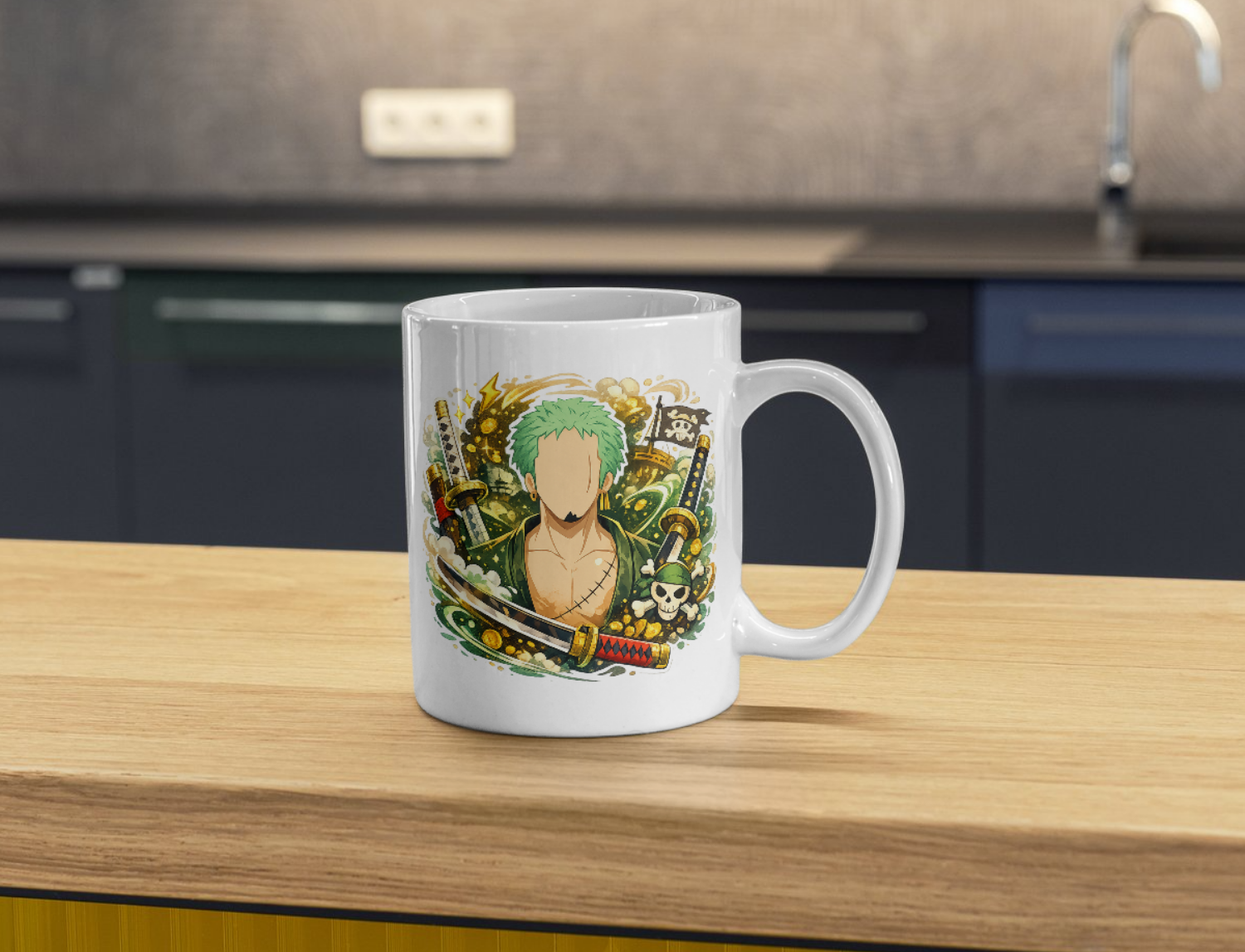 Anime Swordmaster Warrior Ceramic Coffee Mug - Image 3