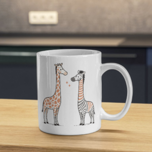 Giraffe & Zebra Duo – Safari Friends Mug