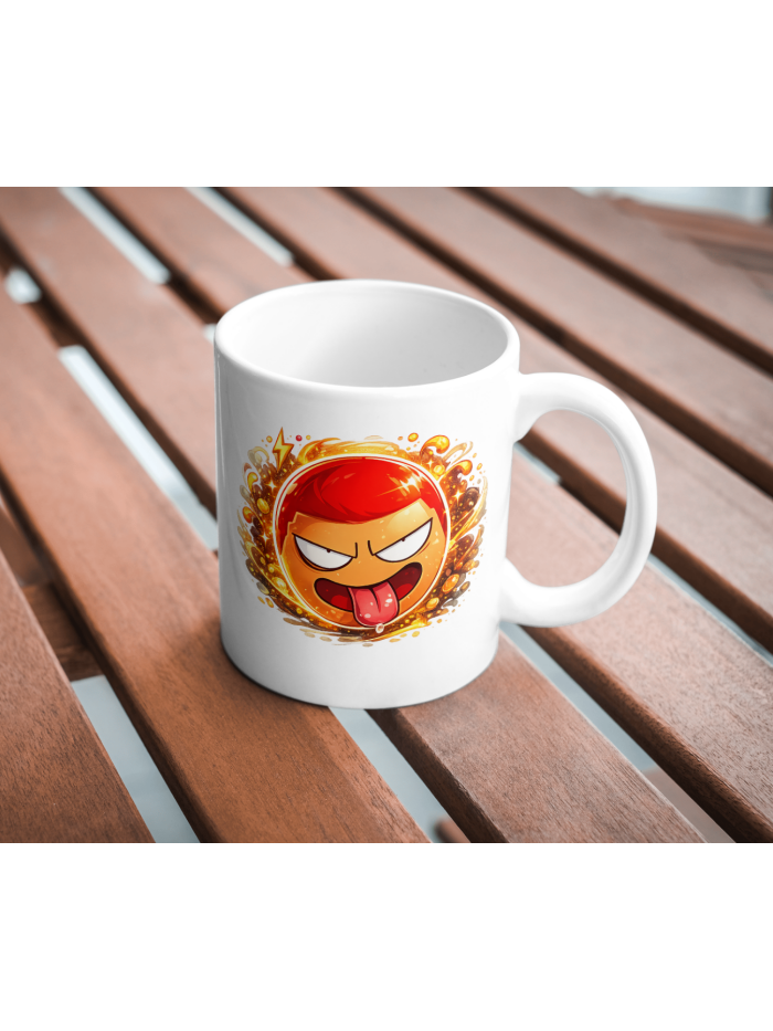 Playful Anime Emoji Explosion Ceramic Coffee Mug