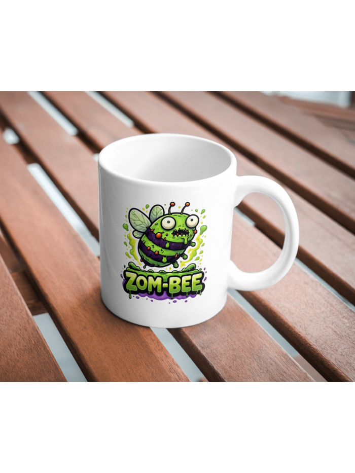 Zom‑Bee Funny Horror Mug – Cute Zombie Bee Design