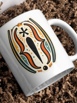 Bold Symmetric Abstract Emblem Graphic Mug