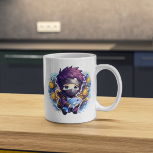 Cute Anime Ninja Dolphin Ceramic Coffee Mug