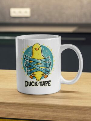 Duck-Tape Funny Silenced Duck Humor Mug