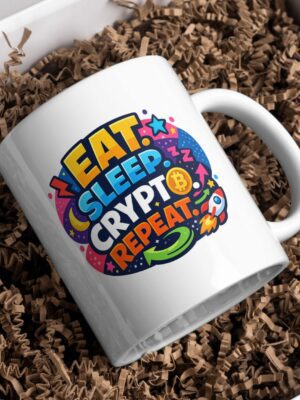Eat Sleep Crypto Repeat Ceramic Coffee Mug