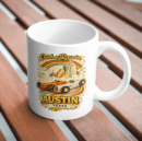 Catch a Race in Austin Texas Mug – Retro Racing Coffee Cup