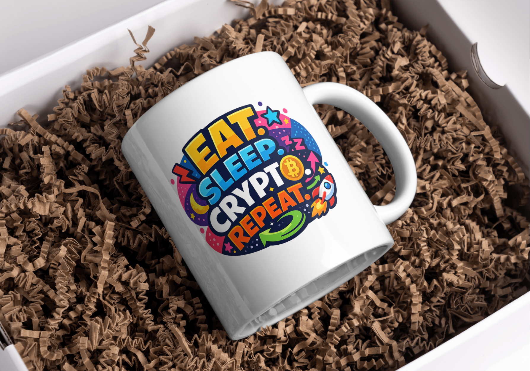 Eat Sleep Crypto Repeat Ceramic Coffee Mug